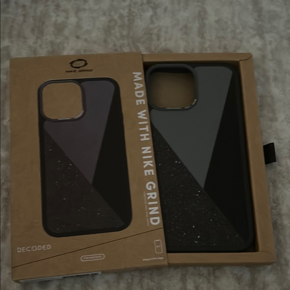 NIB Decoded Brand Black & Gray iPhone Case (fits 12/13 Pro Max)